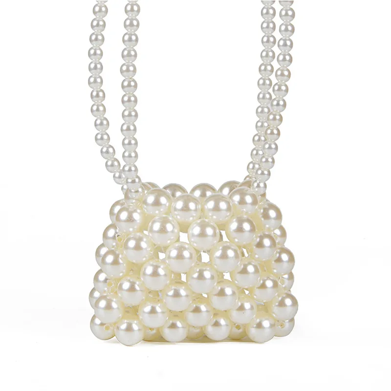 

Mini Pearl Bag Handmade Beaded Lipstick Woven Bag Crossbody Pouch