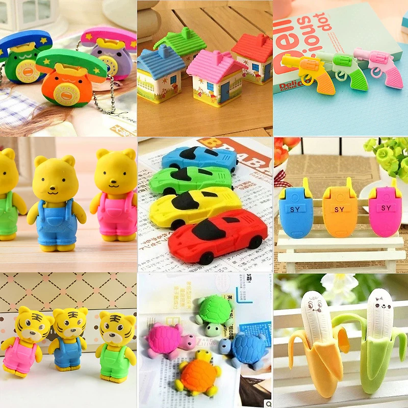 1 шт. ластик с мультяшными животными детские маленькие Ластики для набросков