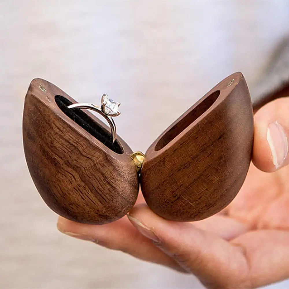

HOT SALES！！！New Arrival Heart Shaped Ring Box Wooden Storage Case Wedding Proposal Jewelry Container Wholesale Dropshipping