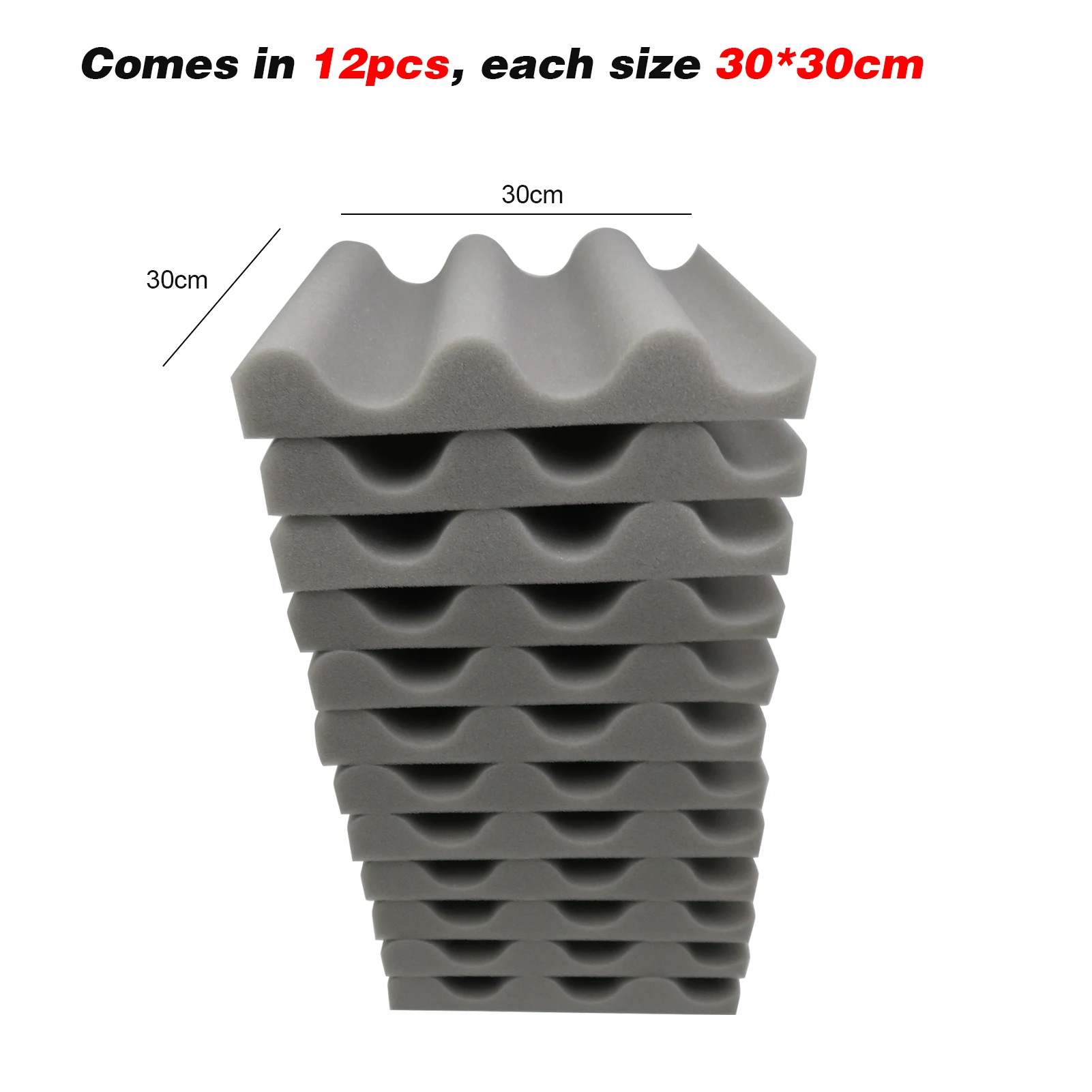 

12 шт., звукоизоляционные панели из пенопласта, 30 х30х5 см