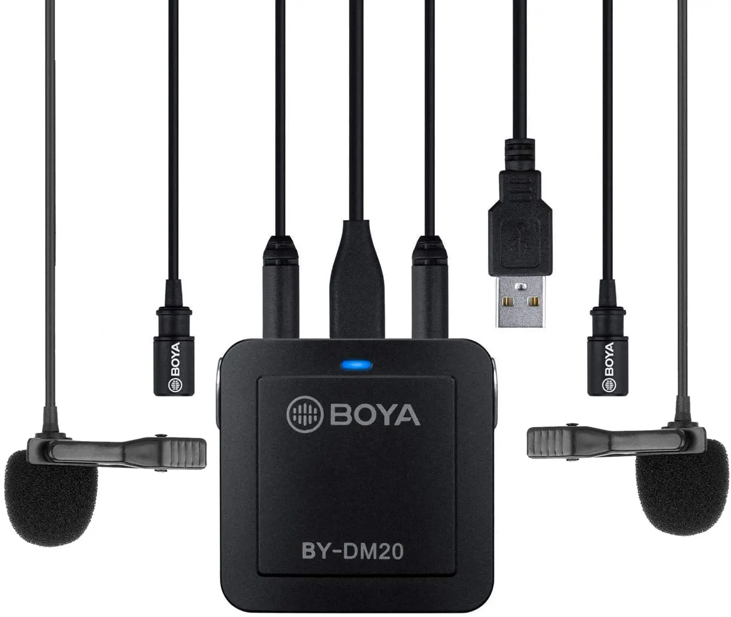 

BOYA BY-DM20 Compact Dual-Channel Lavalier Microphone Recording Mic Kit Mono and Stereo Mode with iOS Lighnting Andriod Type-c