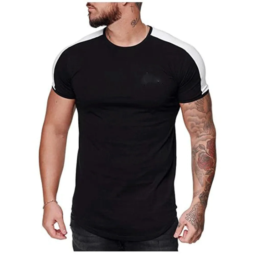 

Summer 2021 Fashion Men's Sports Short Sleeve T Shirt O Collar Cotton Casual T Shirt