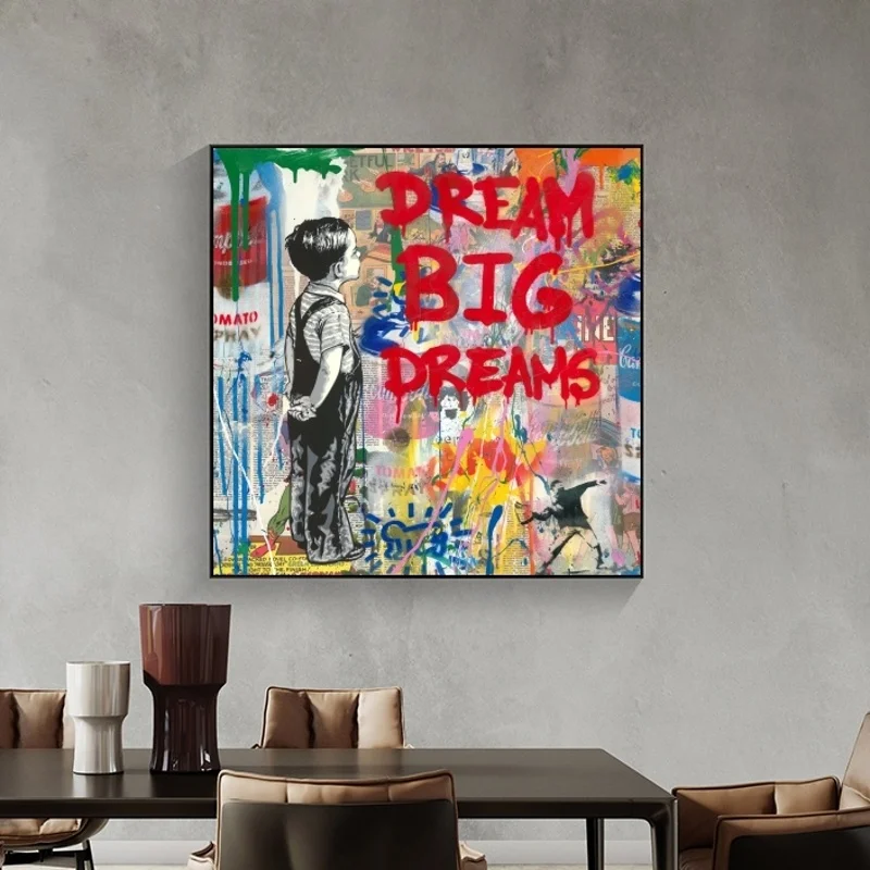 

2022 Pop Street Art Dream Poster And Print Animals Graffiti Art Screen Painting Wall Art Images for Living Culture (no frame)
