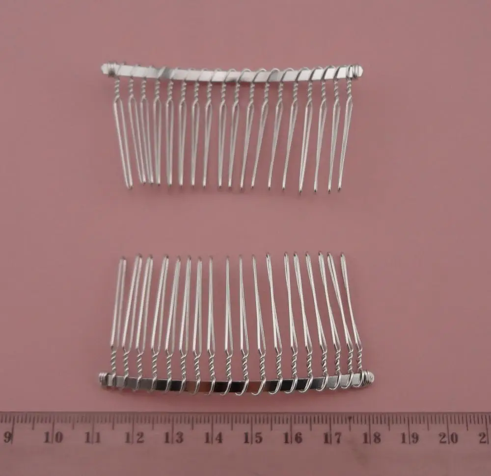 Простые металлические гребни для волос серебряные 18 зубцов 20 шт. сделай сам