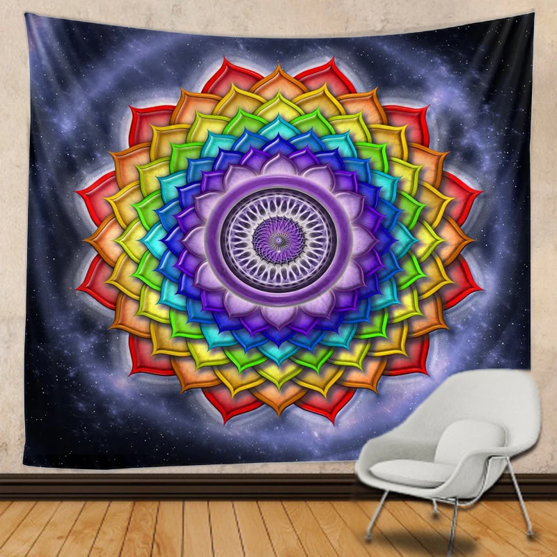 

Psychedelic Mandala Indian Hippie Macrame Tapestry Wall Hanging Boho decor Witchcraft Tapestry