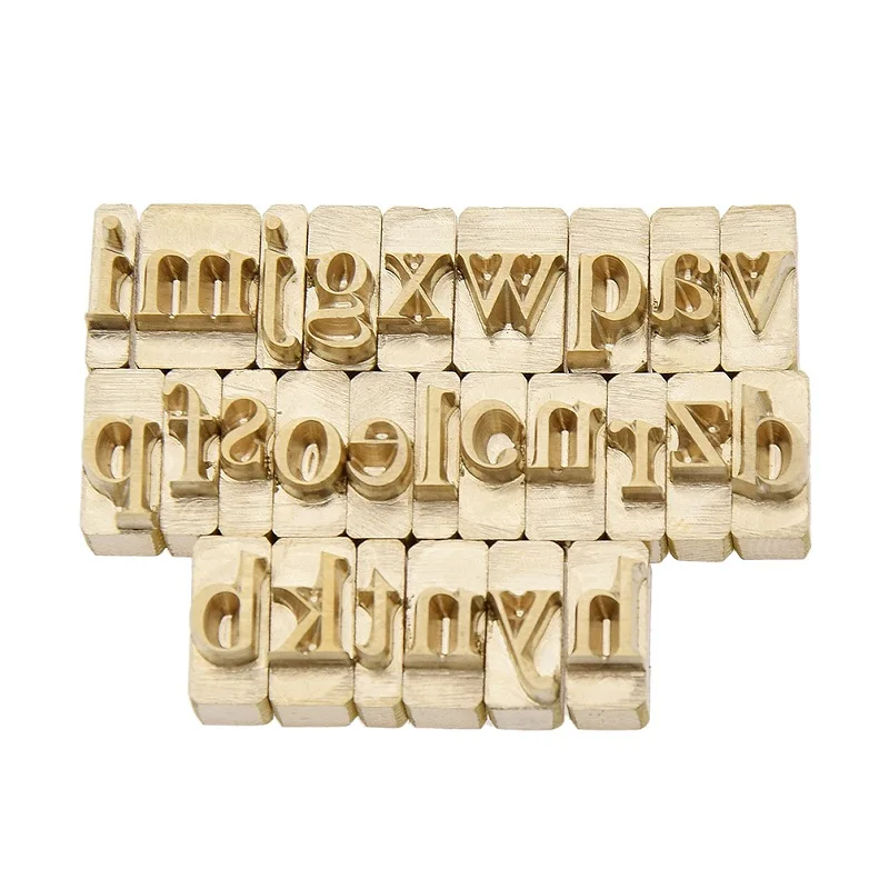 Алфавит латунь Пресс письмо резная печать инструмент железная Кожа Дерево DIY