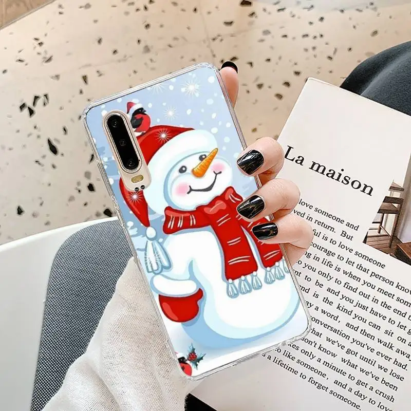 

Christmas gifts elk snow Phone Cases Transparent for Samsung A71 S9 10 20 HUAWEI p30 40 honor 10i 8x xiaomi note 8 Pro 10t 11