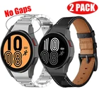 Металлический ремешок для часов, кожаный браслет для смарт-часов Samsung Galaxy Watch 4 4440 мм, с изогнутым концом, 46 мм, 2 упаковки