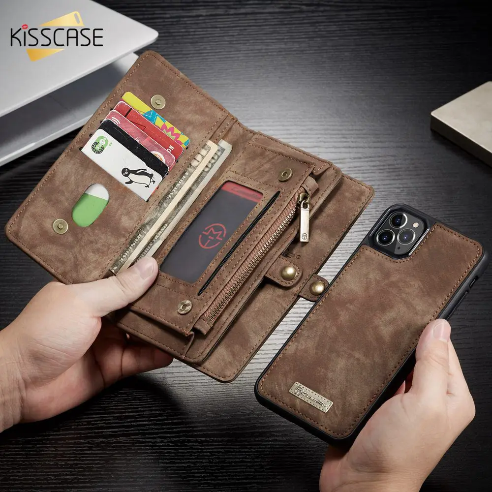 KISSCASE Ретро чехлы для телефонов iPhone 11 Pro XS Max кожаный чехол-кошелек 8 7 6S 6 Plus XR X Чехол