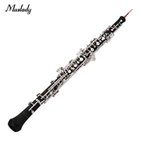 muslady professional oboe c key semi automatic style nickel plated keys woodwind instrument with oboe reed gloves leather case