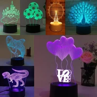 1pcs new 3d illusion lamp rgb led night light acrylic panel for kids cartoon gifts