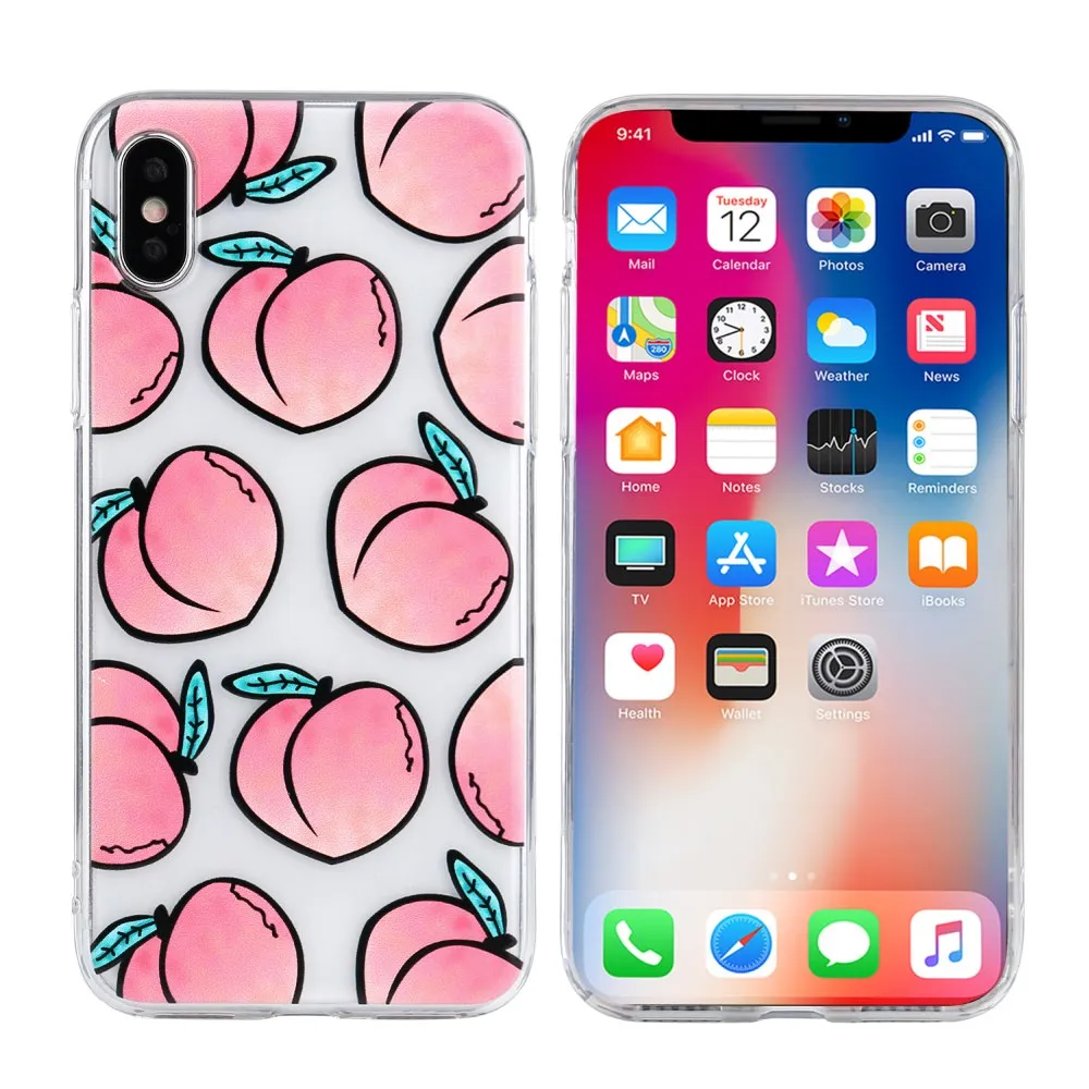 Для Huawei P20 Lite чехол Pro милый прозрачный персиковый фруктовый узор силиконовый