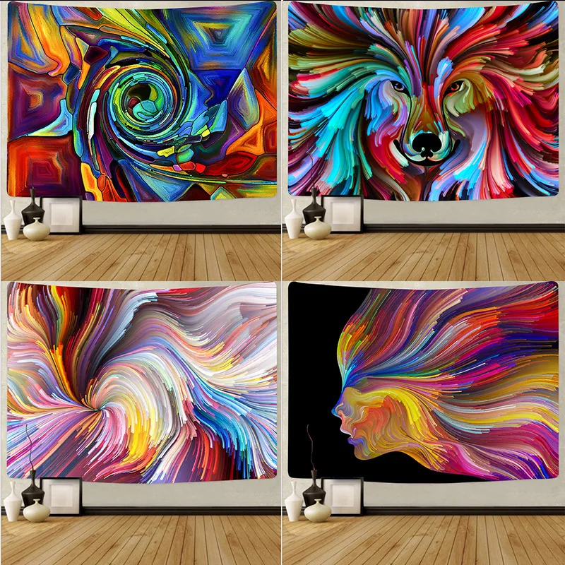 Горячая Распродажа арт поток краски гобелен подвесная люстра цвета ткань