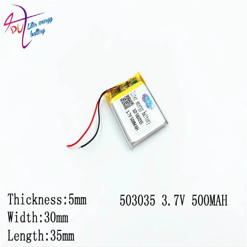 Литровый аккумулятор 3 7 v литий полимерный 503035 053035 500mah Mp3 Mp4 Mp5 Gps рекордер|3.7v