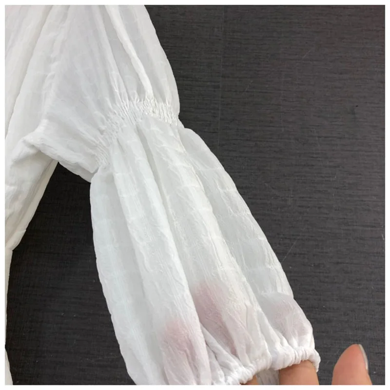 Женское Хлопковое платье макси на пуговицах Длинное Элегантное белое с V