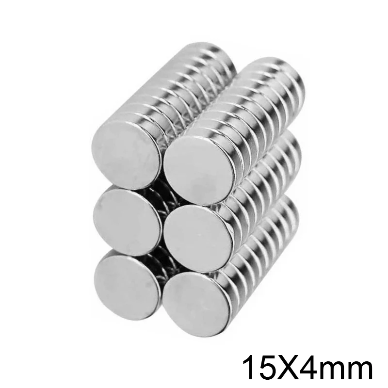 50/100/150 шт. 15x4 Сильный цилиндр редкоземельный магнит 15 мм x 4 Круглые неодимовые