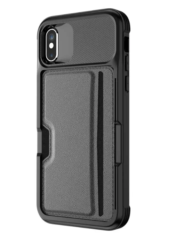 Чехол для iPhone 11 Pro XR XS 6 7 8 X, чехол со слотом для карт с магнитной задней крышкой для iPhone 6 7 8 Plus XS MAX, мягкий ТПУ чехол - Цвет: Black