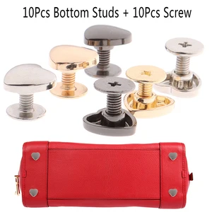 10 компл.лот DIY сумки на плечо нижние штифты, заклепки винт сердце аксессуары определенной формы сумочка