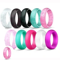 4 colors unisex band men women wedding flexible rubber silicone ring