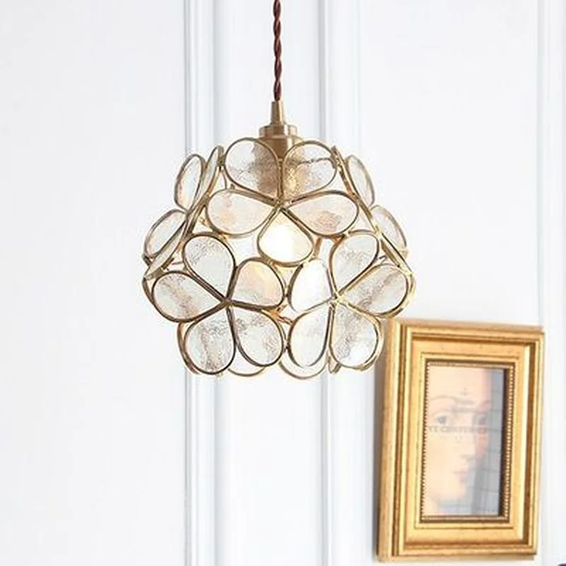 

Petal small glass chandelier porch corridor staircase cloakroom balcony entrance creative ceiling lamp hanging light