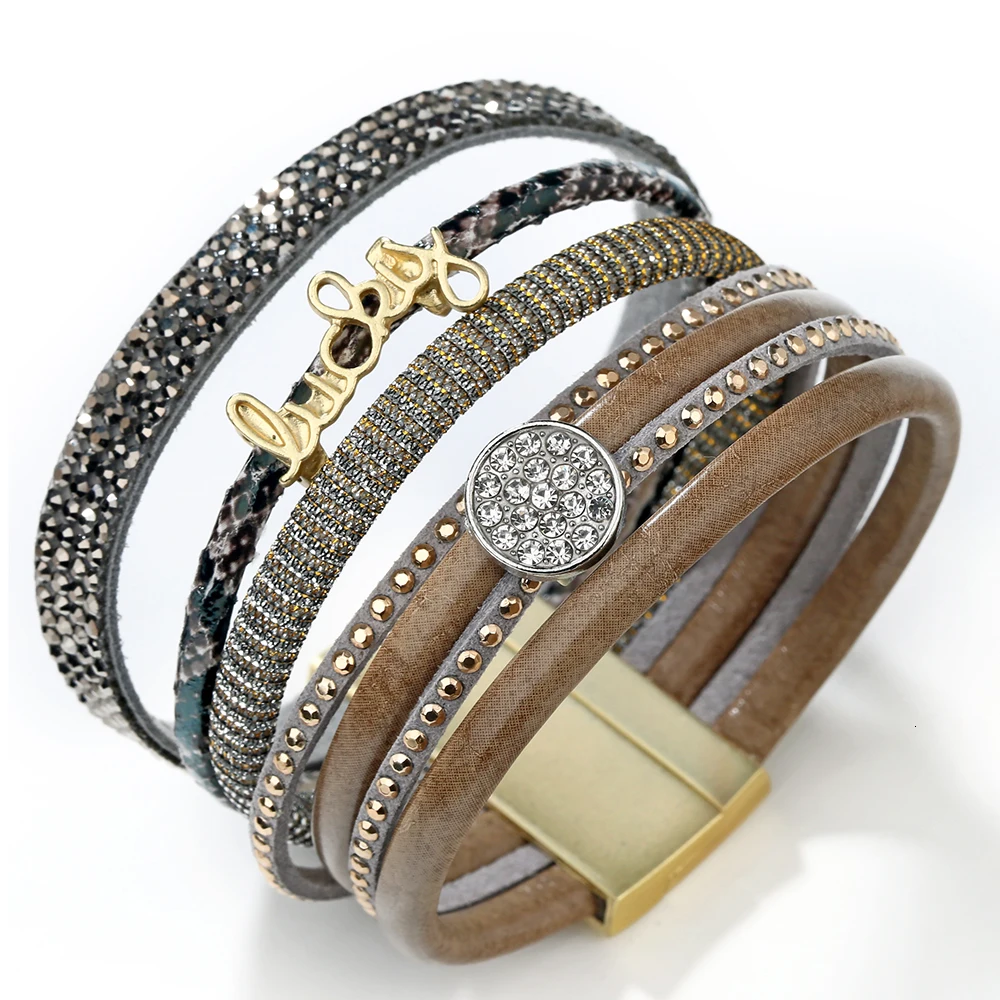 Pulseras Mujer, модный кожаный браслет, магнитные браслеты и браслеты для женщин и мужчин, ювелирное изделие, очаровательный Pulseira masculina