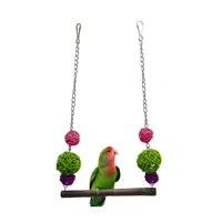 1pc parrots swing toys bird accessories interactive parrot swing perch bird rattan ball for cage pet decorated supplies
