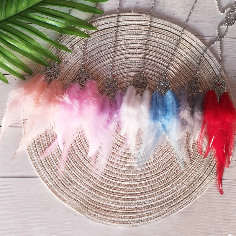 

Vintage Home Decoration Retro Feather Dream Catcher Circular Feathers Wall Hanging Dreamcatchers Decor For Car
