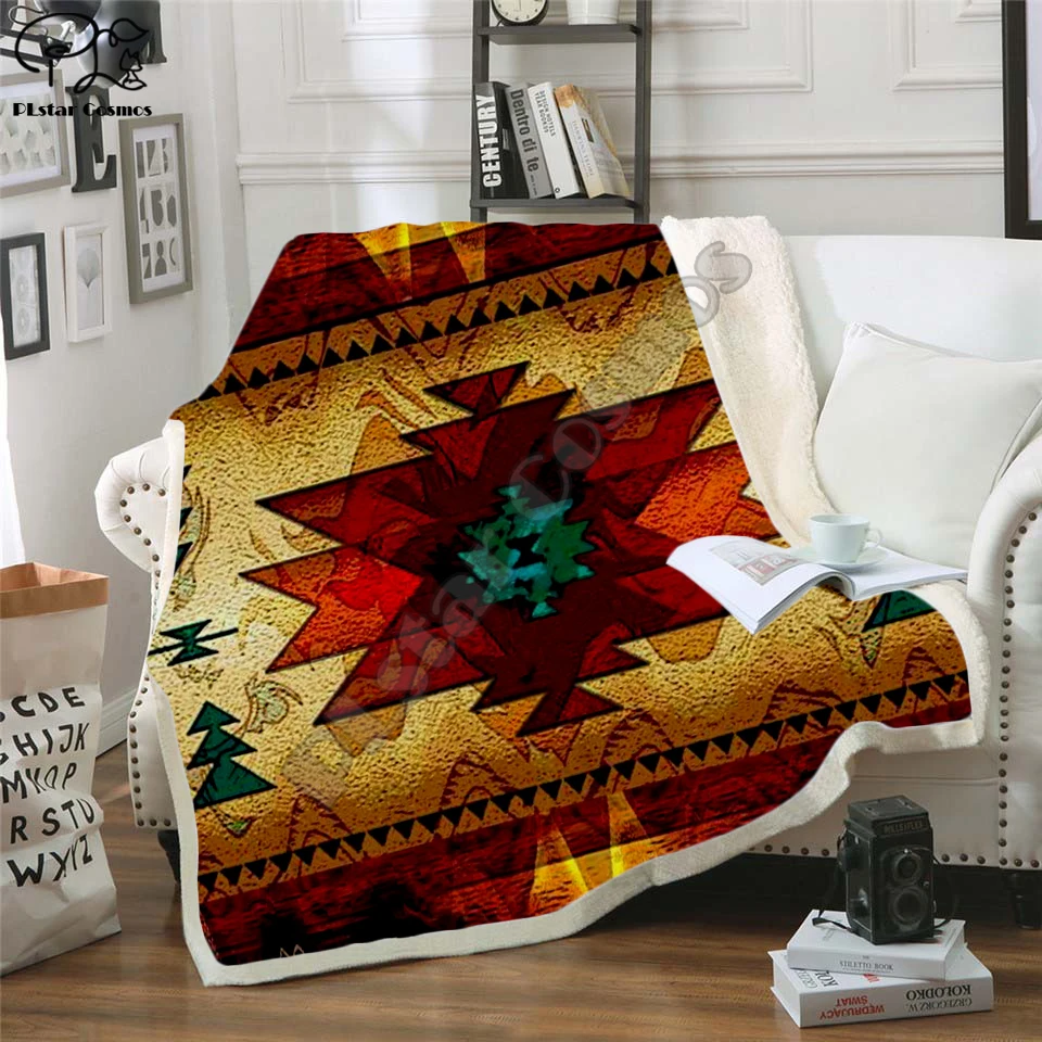 Черное Оригинальное индийское одеяло с черепом Лакота солдатиком буйвола 3D