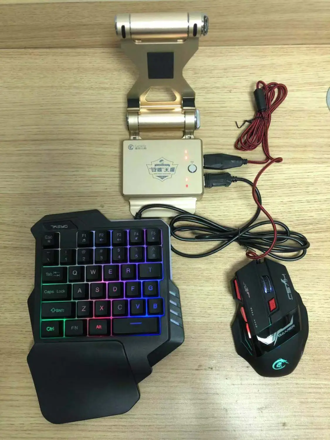 Gold GameSir X1 BattleDock конвертер Стенд док-станция для AoV, мобильные легенды, FPS игры с G30 проводной игровой клавиатуры и HXSJ H100 мышь - Цвет: Gold