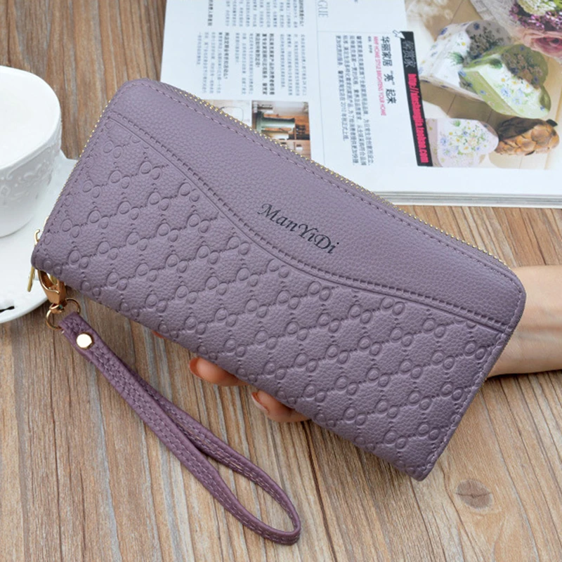 

Women's Wallet Long Leather Zipper Woman Wallet Coin Purse Money Female Money Credit Card Holder Geometric Luxury Brand Clip