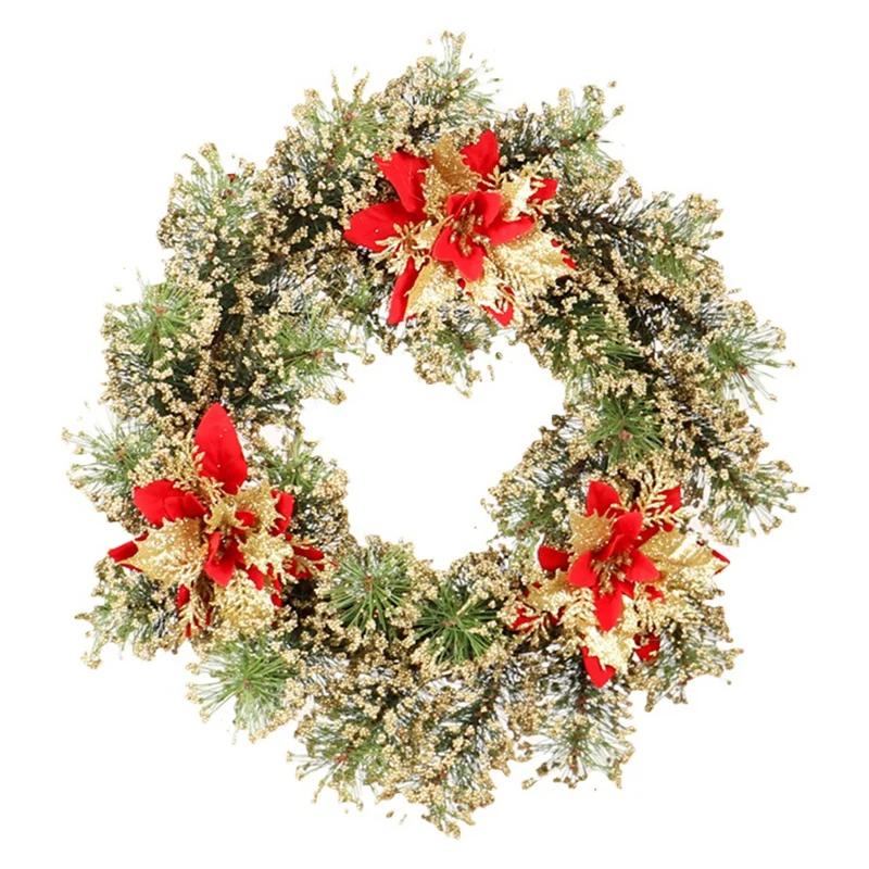 

Christmas Wreath Artificial Wreath Green Leaves Fake Wreath, for Doors Wall Stairs Home Decoration