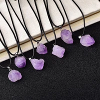 natural amethyst irregular rough stone pendant clavicle transparent quartz lady fashion jewelry healing lucky necklace gift