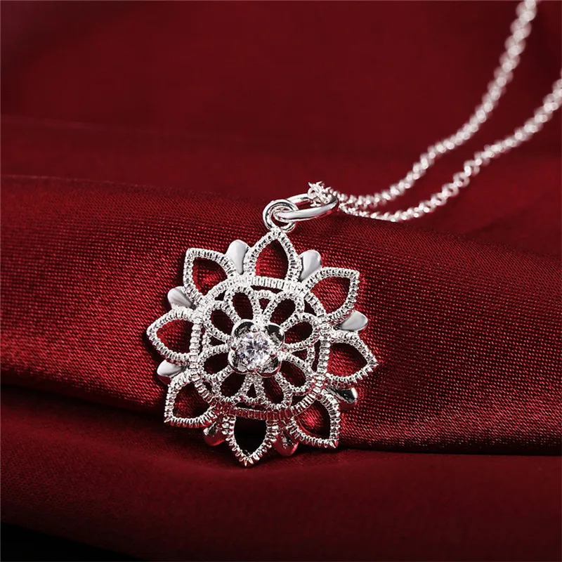 

Ожерелье женское из серебра 925 пробы, с резным цветком