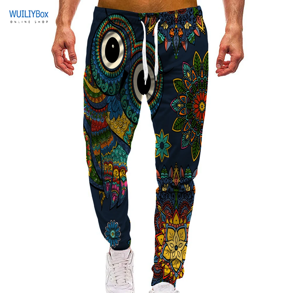 

Unisex 3D Print Sports Jogger Owl Pants Casual Nation Graphic Trousers Men/Women Ethnic Pattern Sweatpants with Drawstrin