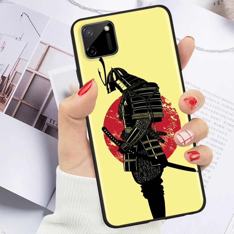 

Anime Samurai ninja Shockproof Cover for OPPO Realme7 7i 6 5 3 2 Pro C1 C2 Black Phone Case Shell Soft Fundas Coque Capa