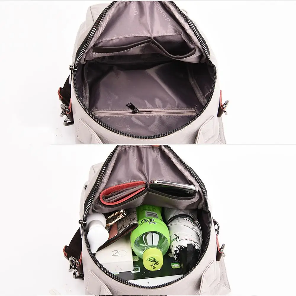 

2019 Fashion Tassel 3 in 1 Backpack For teenage girls Soft Leather Small Ladies Hand shoulder bags For women Sac A Dos Mochilas