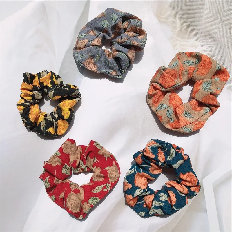 

Женский винтажный головной убор, Простой Цветочный тканевый аксессуар для волос в Корейском стиле с изображением большого кишечника, приче...