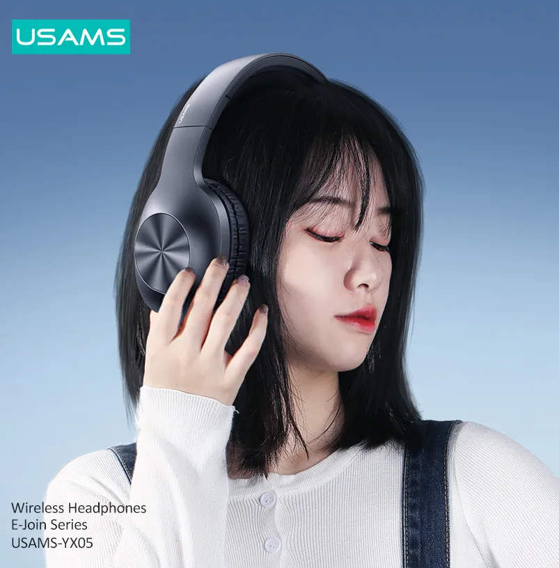 usams bt5 0 anc wireless headphones hifi stereo earphones foldable sport headset with audio cable for iphone android headphone free global shipping