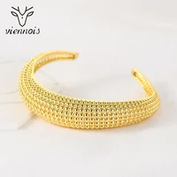 viennois dubai style irregular push pull adjustable bracelets bangles for women gold color bangle african jewelry gifts