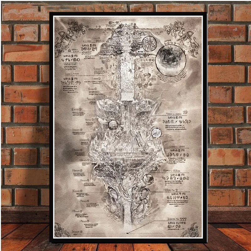 Сделано в Бездне карта Аниме Кино плакаты и принты настенные картины для