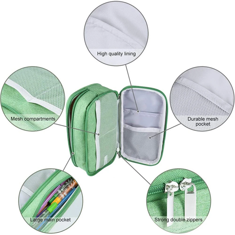 

3 Layers Desktop Large Capacity Storage Pouch Ruler Marker Organization Pen Bag Office School Supplies Cosmetics Pencil Case