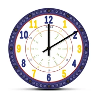 kids learning time wall clock silent movement educational clock wall watch modern simple design timepieces for nursery bedroom