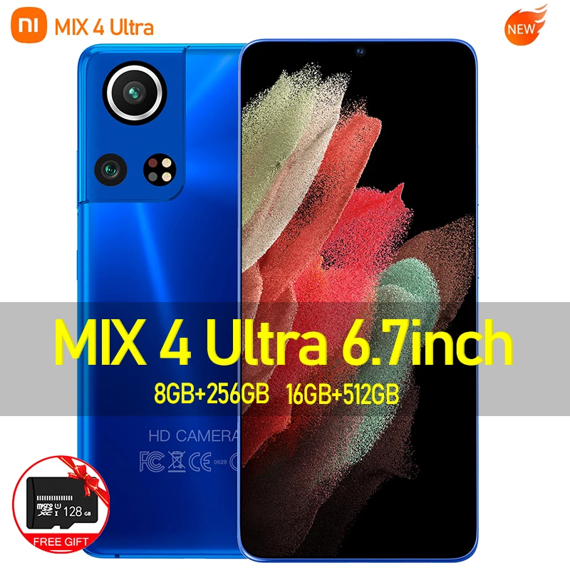 

MIX 4 Ultra 6.7Inch Smartphone Android 16GB+512GB Telephone 6000mAh Battery Global Version 4G 5G Mobile Phones Support Google