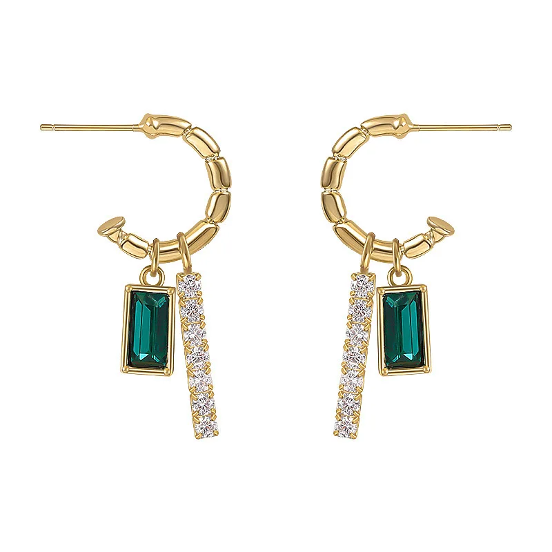 Ретро Геометрические мозаичные Квадратные подвесные серьги простые модные