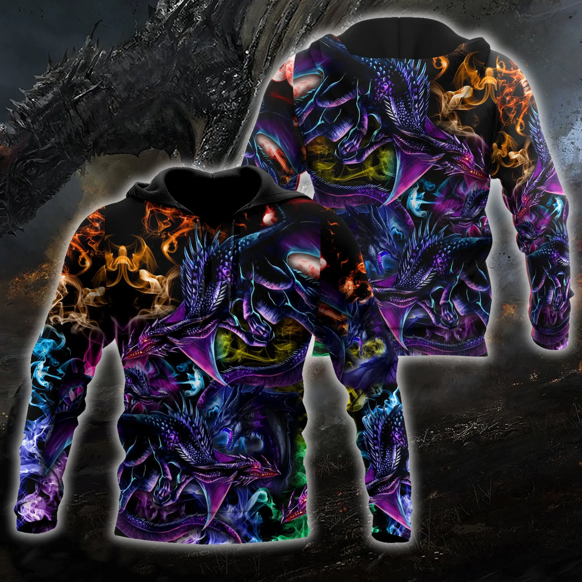 

Beautiful Dragon colorful 3D Printed Men Hoodie Autumn and winter Unisex Sweatshirt Zip Pullover Casual Streetwear KJ430