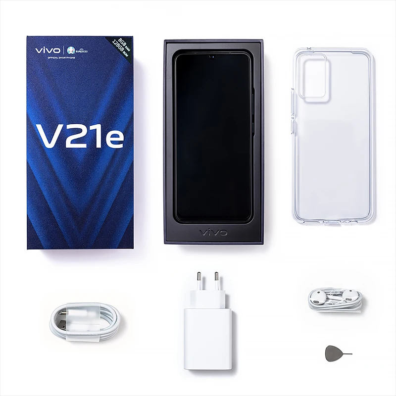 Смартфон Vivo v21e 8 + 128 ГБ Snapdragon 720g быстрая зарядка 33 Вт 44 МП фронтальная камера с стабилизацией NFC Молния включена.