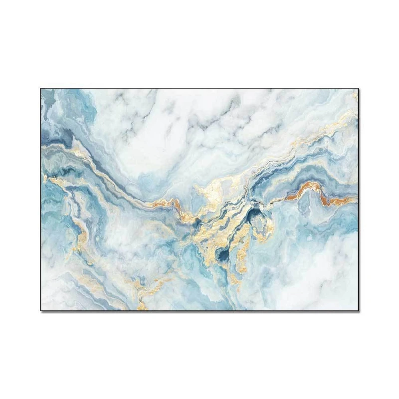 Ковер воздушный поцелуй в скандинавском стиле с абстрактным синим мраморным