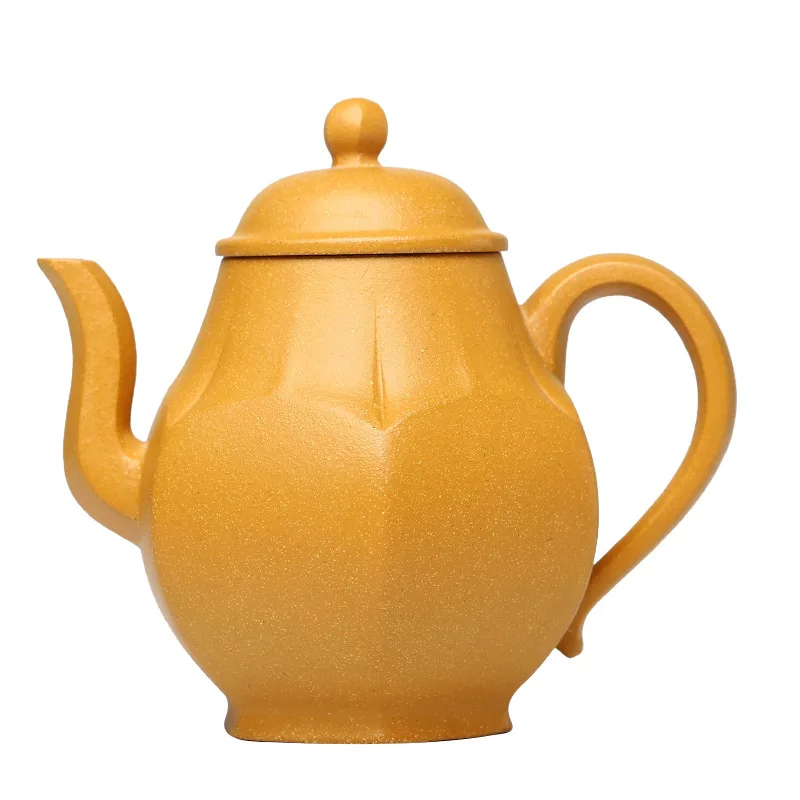 

Teapot Yixing raw ore purple clay teapot handmade lotus palace light bulb teapot six square ware kungfu tea set