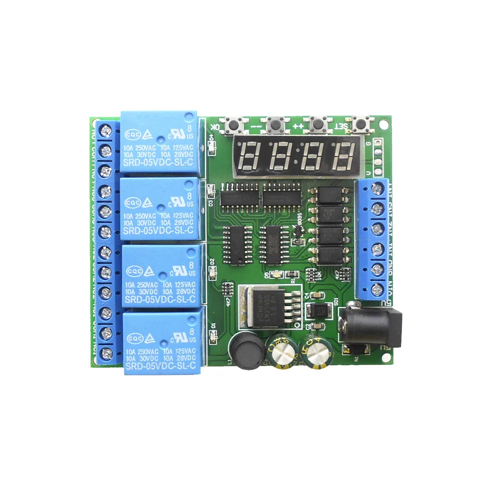 DC 5V 9V 12V 24V 4 канальный цифровой трубчатый светодиодный Функциональный модуль реле