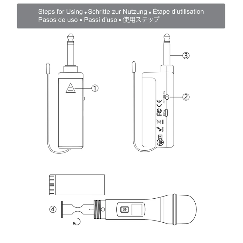 

K380J Professional Microphone UHF Wireless Lightweight with Receptor Various Frequency 10 Channel